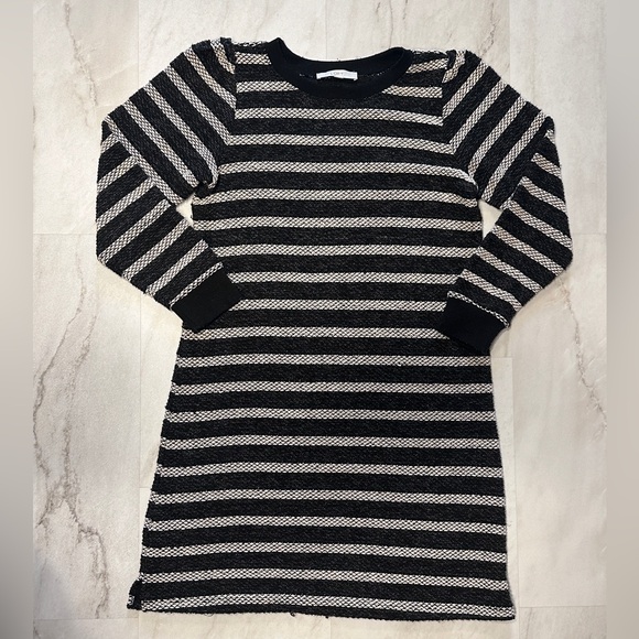 Loft black and white striped knit dress size large - Picture 1 of 3